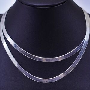 Vintage Italian Milor Sterling Silver 925 Herringbone Chain 30" 6mm